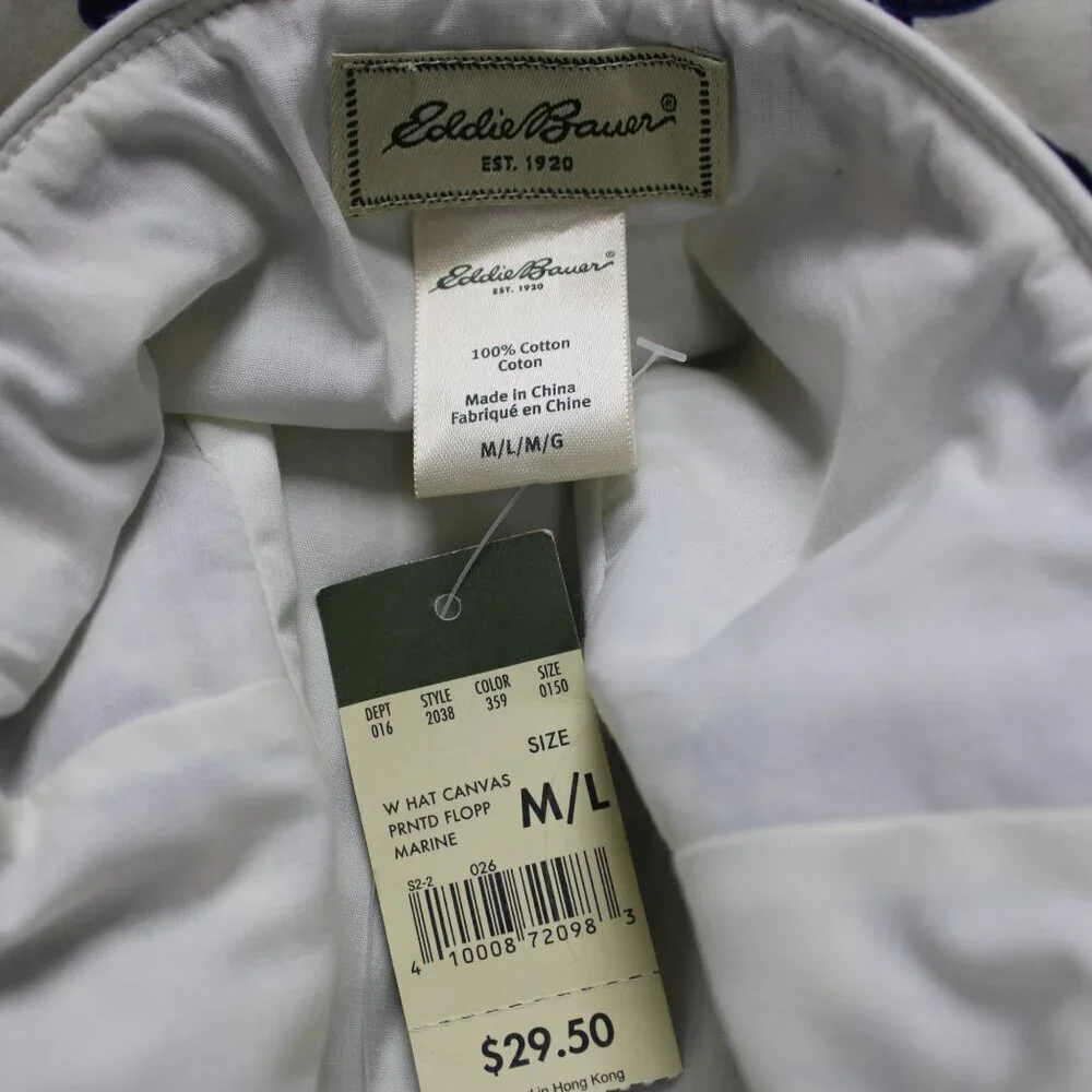 Eddie Bauer Sunhat Blue Design M/L NWT